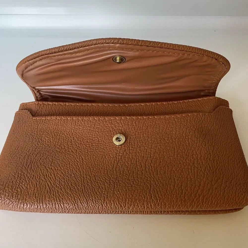 Vintage Lady Ronte Paisley Tapestry Clutch Brown Faux Leather Incomplete See Pix